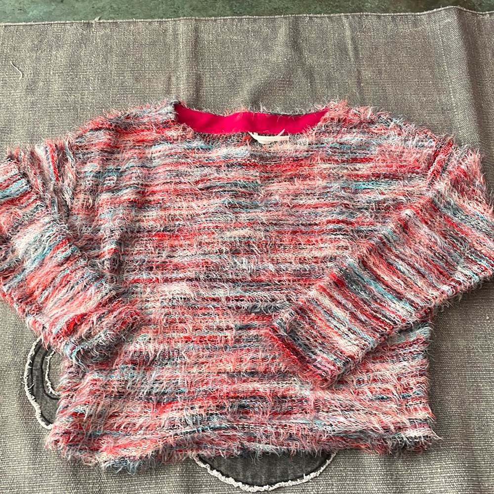 Anthropologie multi-color space dye fluffy sweater size M